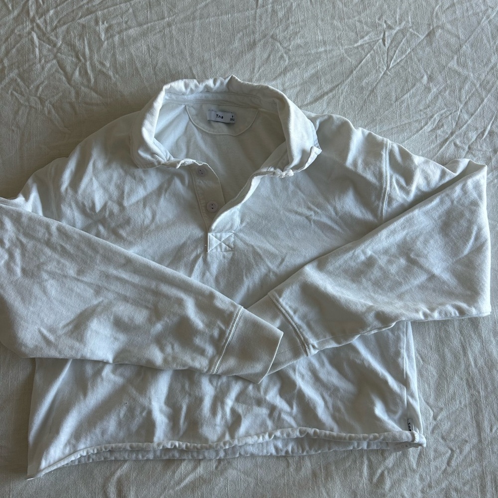 TNA - Cropped Long Sleeve Collared Shirt